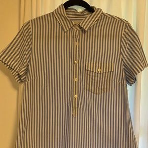 J. Crew blue and white striped tunic top